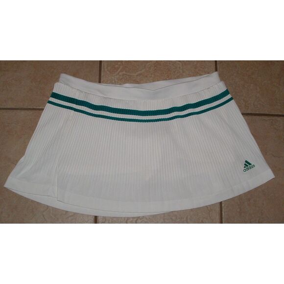 ADIDAS ADIPURE White & Teal Sz XL Elastic Waist Stretchy Athletic Tennis Skort - Picture 1 of 4